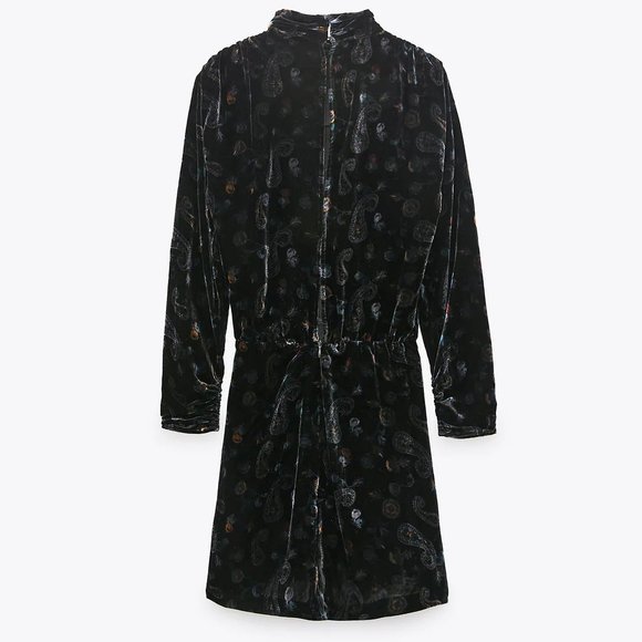 Perfect holiday dress ZARA PRINTED VELVET DRESS - Picture 6 of 8